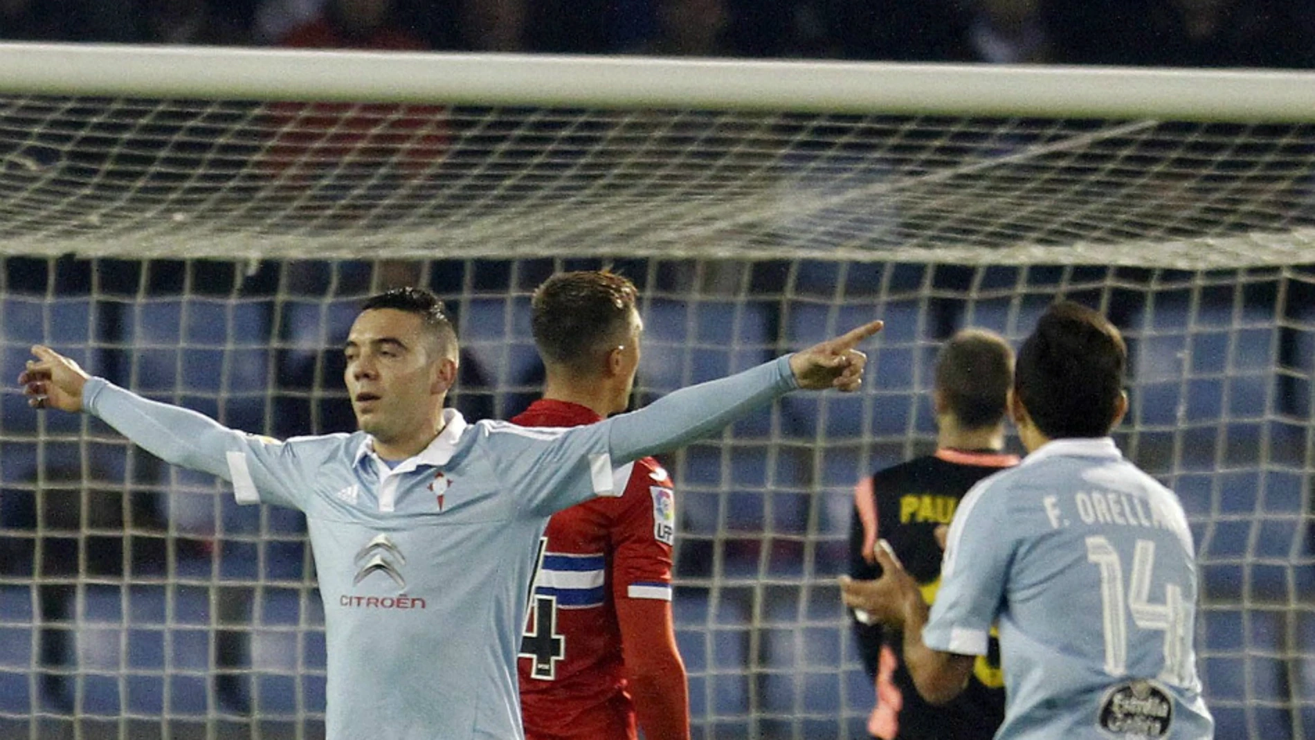 Iago Aspas celebra su gol contra el Espanyol Iago Aspas celebra su gol contra el Espanyol