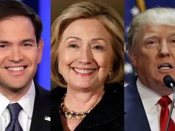 Rubio, Clinton y Trump Rubio, Clinton y Trump