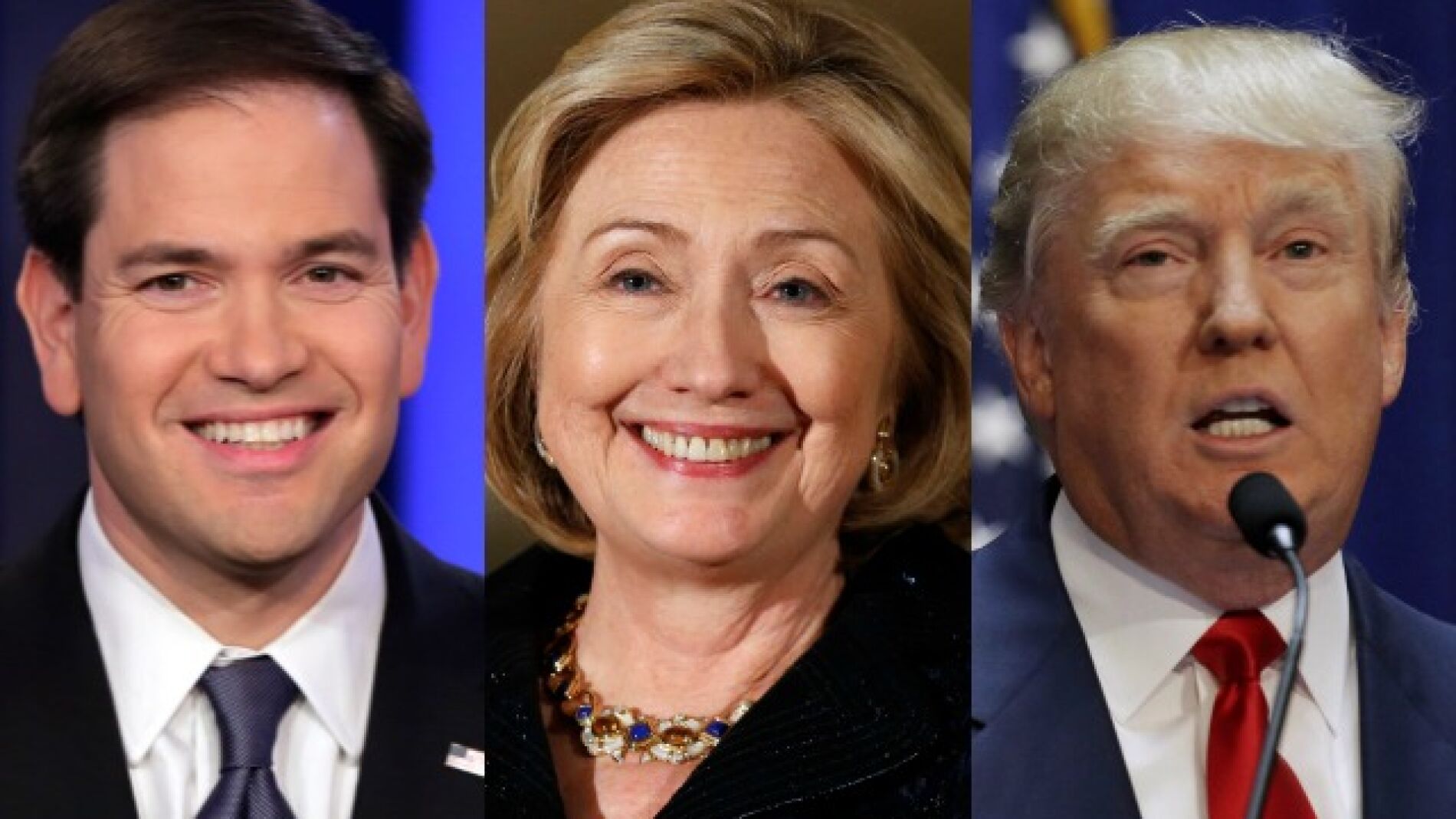 Rubio, Clinton y Trump