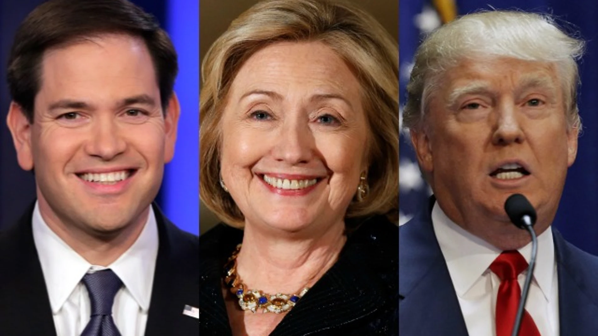 Rubio, Clinton y Trump Rubio, Clinton y Trump