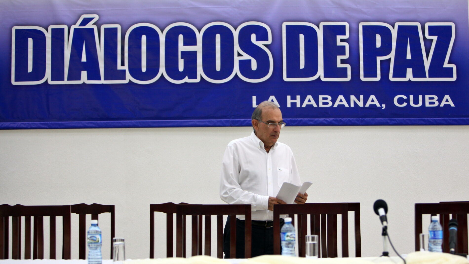 El jefe de la delegaci&oacute;n del Gobierno colombiano en di&aacute;logos de paz con las FARC, Humberto de la Calle.