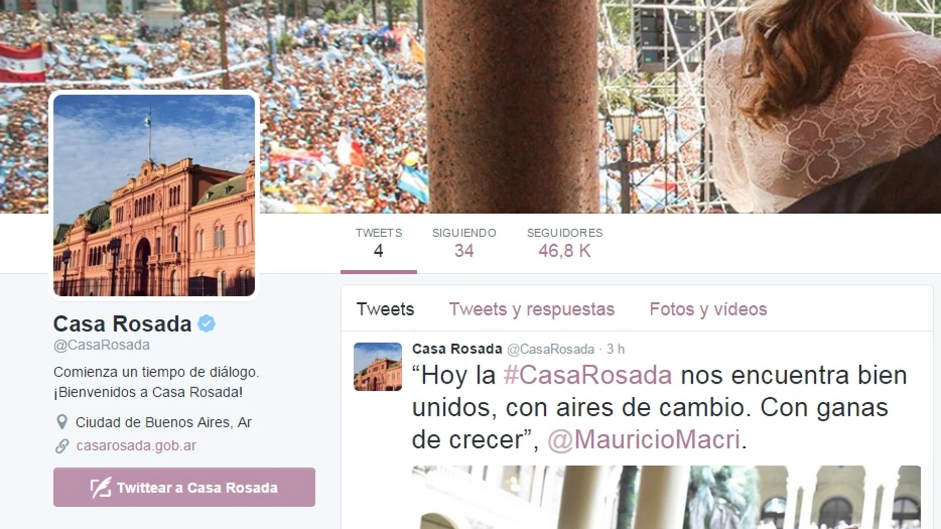Twitter de la Casa de Gobierno argentino Twitter de la Casa de Gobierno argentino