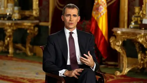 Felipe VI, durante el Mensaje de Navidad de 2015 Felipe VI, durante el Mensaje de Navidad de 2015