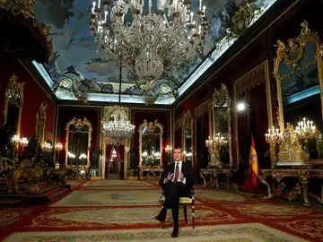 Felipe VI, durante el Menaje de Navidad en el Palacio Real Felipe VI, durante el Menaje de Navidad en el Palacio Real