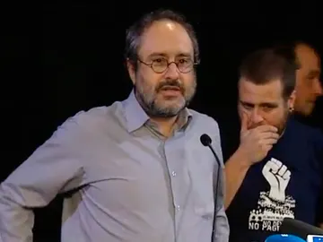 Antonio Baños en la comparecencia de la CUP Antonio Baños en la comparecencia de la CUP