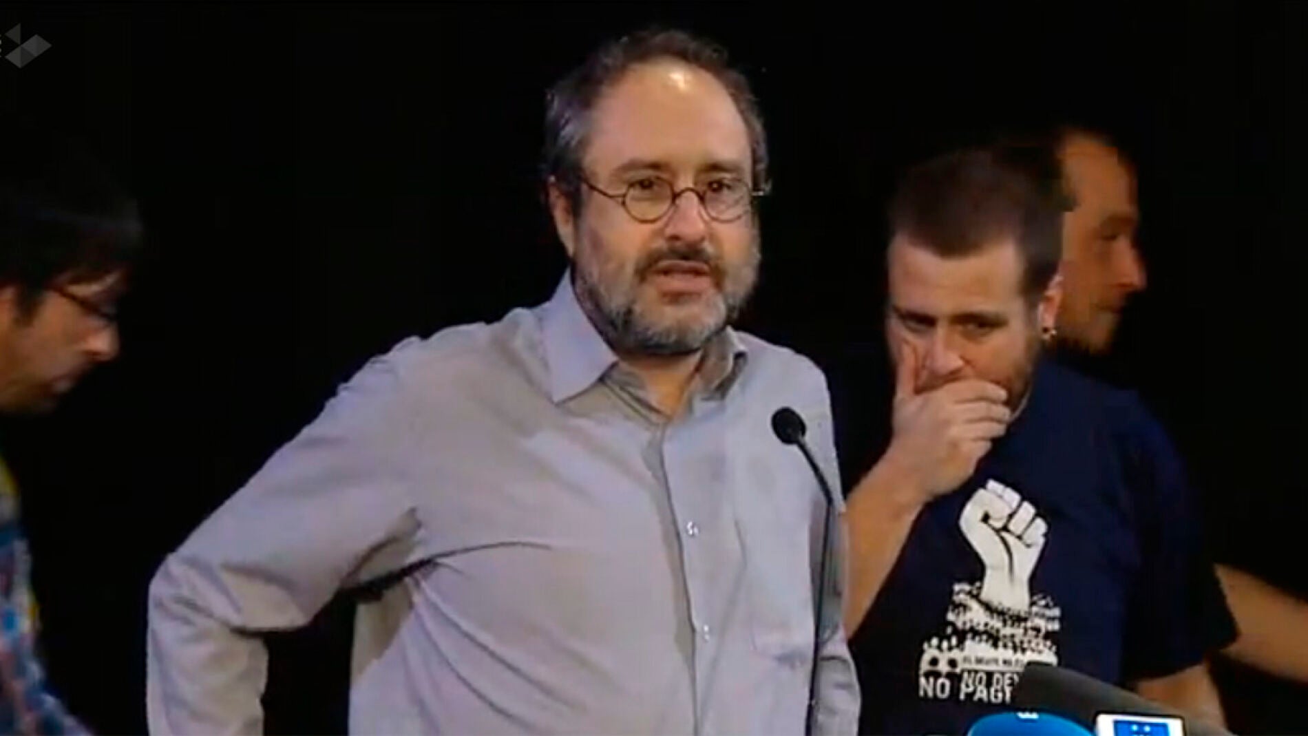 Antonio Ba&ntilde;os en la comparecencia de la CUP