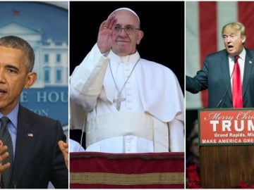 Barack Obama, el papa Francisco y Donald Trump