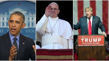 Barack Obama, el papa Francisco y Donald Trump