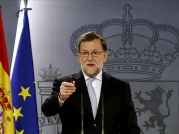 Mariano Rajoy durante su comparecencia Mariano Rajoy durante su comparecencia