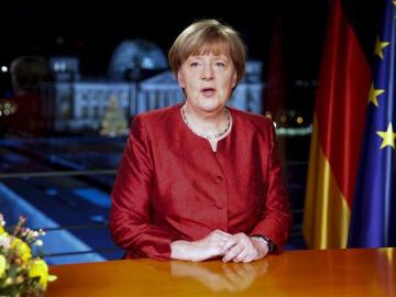 La canciller alemana, Angela Merkel en su discurso de Fin de Año