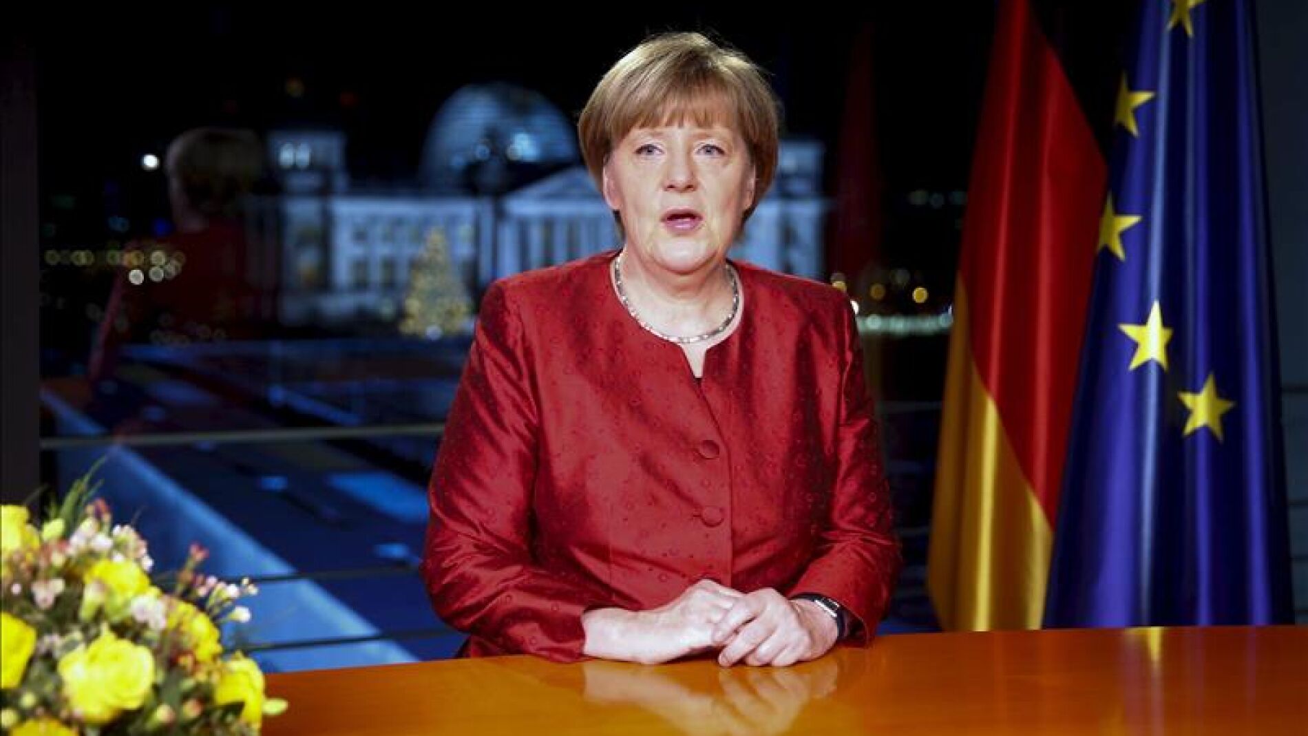 La canciller alemana, Angela Merkel en su discurso de Fin de A&ntilde;o