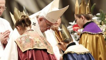 Una reina maga con el Papa Francisco