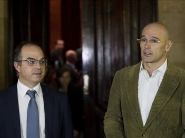 Los diputados Josep Rull y Raül Romeva