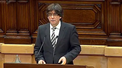 Carles Puigdemont, en el Parlament Carles Puigdemont, en el Parlament