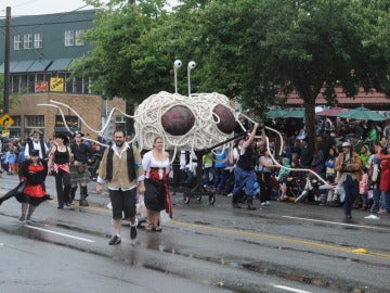 Una manifestación de Pastafaris en Seattle