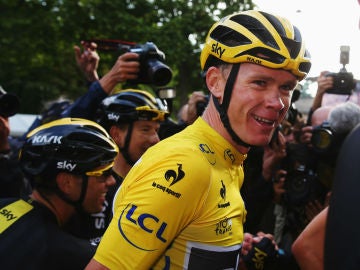 Chris Froome, en París durante la última etapa del Tour