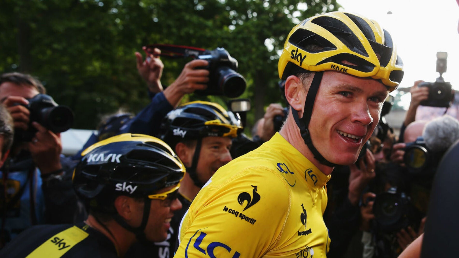 Chris Froome, en Par&iacute;s durante la &uacute;ltima etapa del Tour