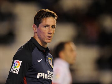Fernando Torres en el partido de Copa del Rey en Vallecas