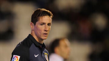Fernando Torres en el partido de Copa del Rey en Vallecas