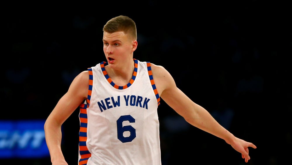 Porzingis, durante el partido con los New York Knicks