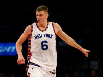 Porzingis, durante el partido con los New York Knicks