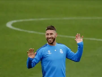 Sergio Ramos, durante un entrenamiento con el Real Madrid Sergio Ramos, durante un entrenamiento con el Real Madrid