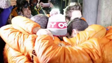 Un bombero liberado en Lesbos: 