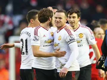 Rooney celebra un tanto del Man U Rooney celebra un tanto del Man U