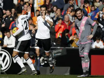 Negredo celebra su gol al Rayo Negredo celebra su gol al Rayo
