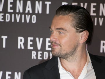 Leonardo DiCaprio presentando 'El renacido'