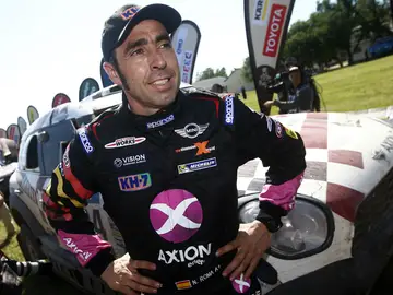Nani Roma, tras una etapa del Dakar Nani Roma, tras una etapa del Dakar