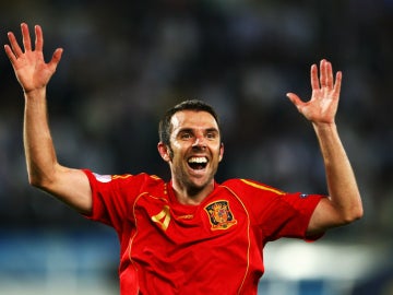 Marchena celebra la Eurocopa conseguida con España en 2008