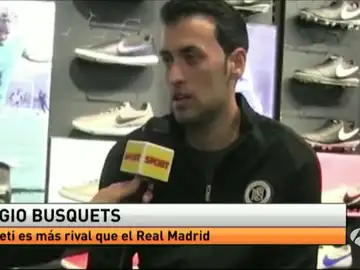Sergio Busquets, durante una entrevista Sergio Busquets, durante una entrevista