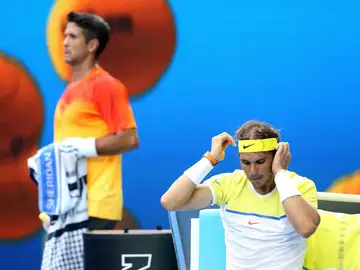 Rafa Nadal con gesto serio ante Verdasco Rafa Nadal con gesto serio ante Verdasco