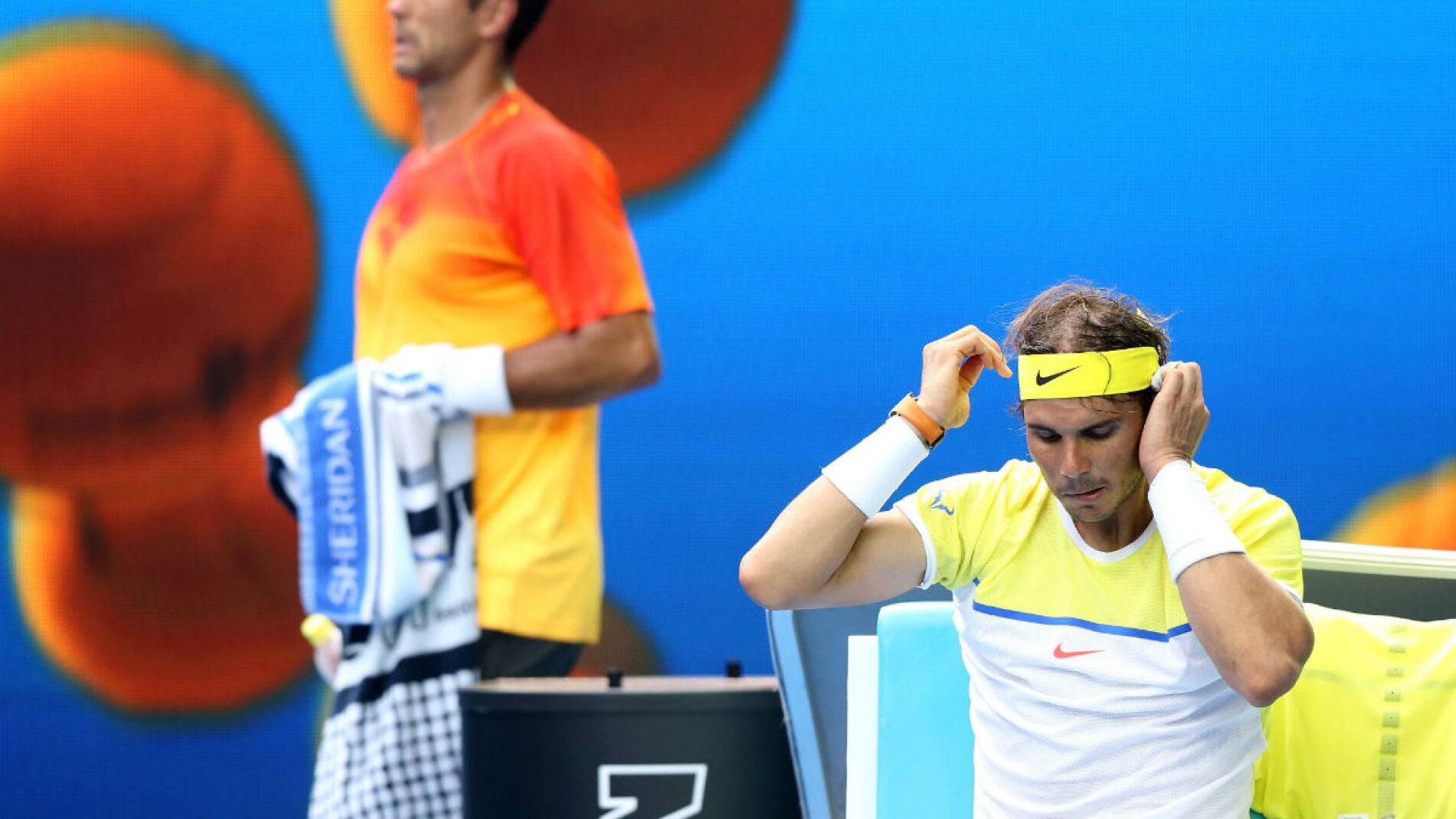 Rafa Nadal con gesto serio ante Verdasco