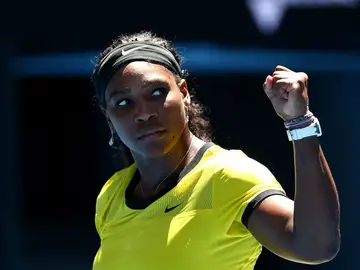 Serena Williams celebra un punto en el Open de Australia Serena Williams celebra un punto en el Open de Australia
