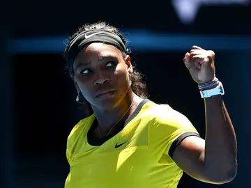 Serena Williams celebra un punto en el Open de Australia Serena Williams celebra un punto en el Open de Australia