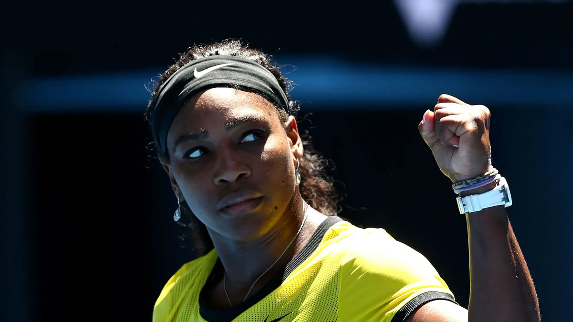 Serena Williams celebra un punto en el Open de Australia Serena Williams celebra un punto en el Open de Australia