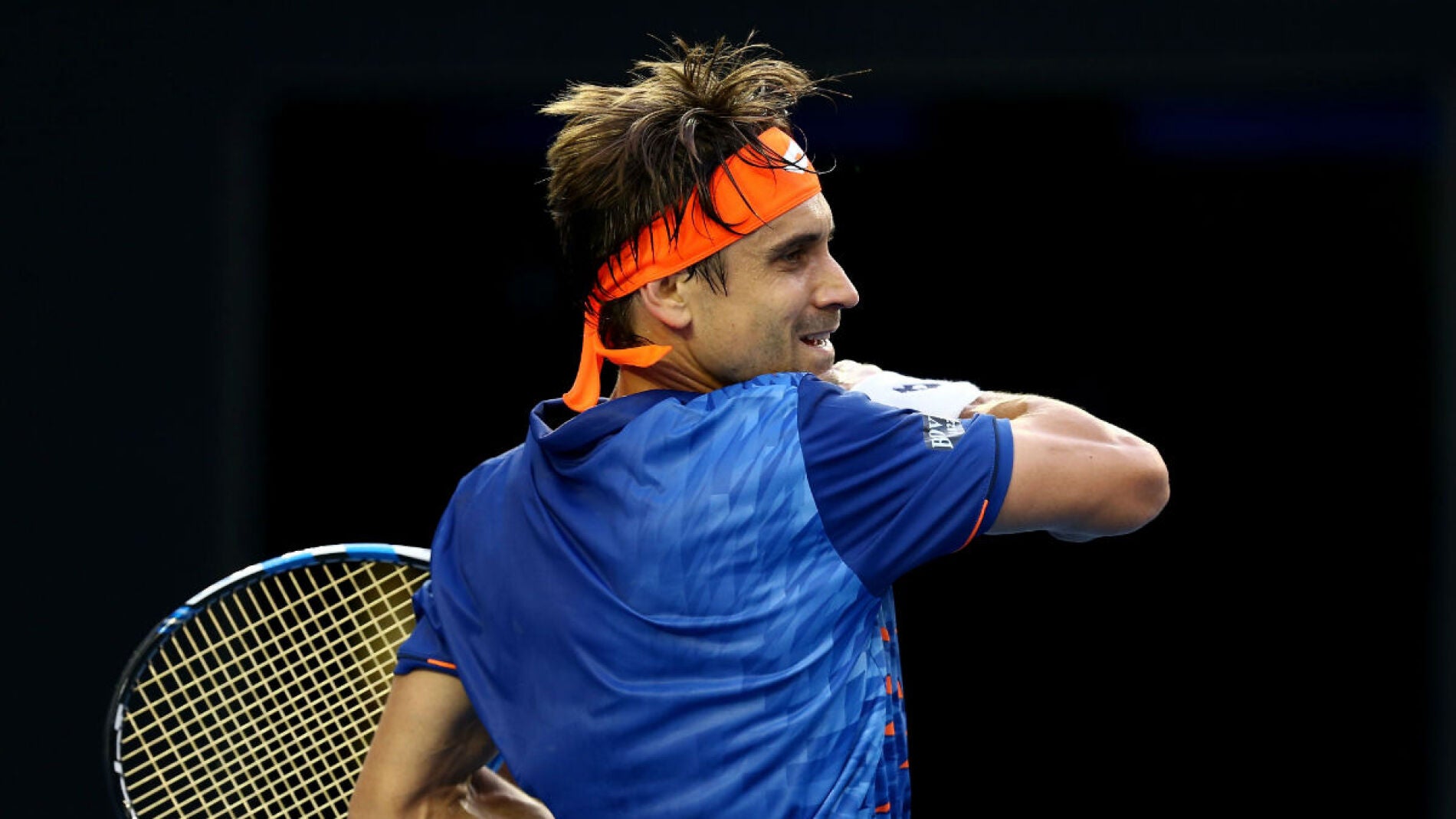 David Ferrer durante su partido ante Hewitt
