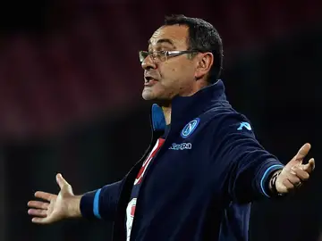 Maurizio Sarri durante un partido Maurizio Sarri durante un partido
