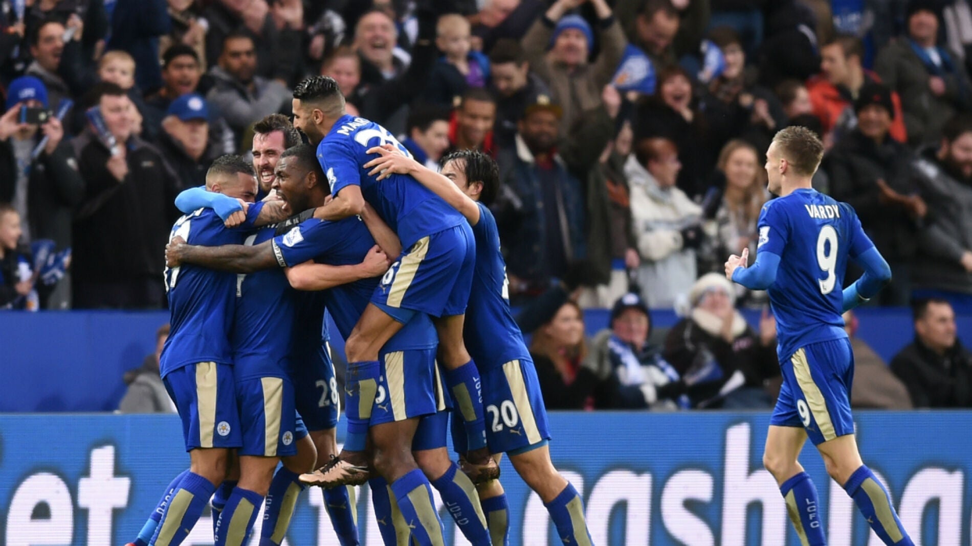 El Leicester City celebra un gol