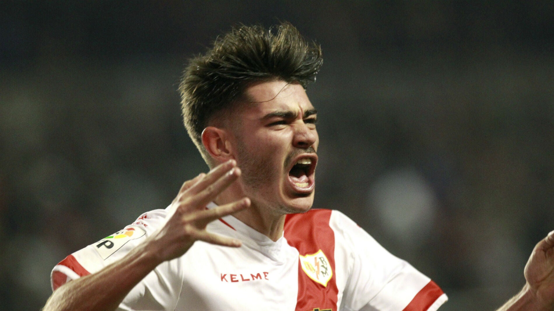 Jozabed celebra un gol con el Rayo