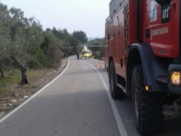 Imagen facilitada por el Twitter del servicio de emergencias de la Comunidad Valenciana del lugar del accidente