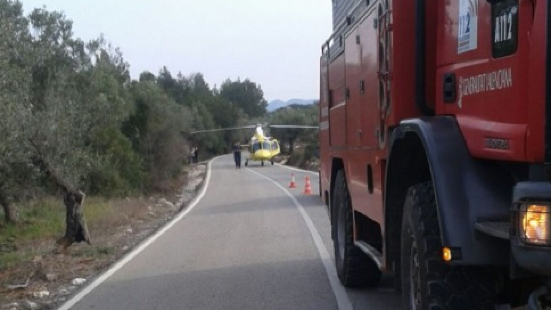 Imagen facilitada por el Twitter del servicio de emergencias de la Comunidad Valenciana del lugar del accidente