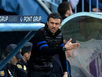 Luis Enrique protesta una acción en La Rosaleda Luis Enrique protesta una acción en La Rosaleda
