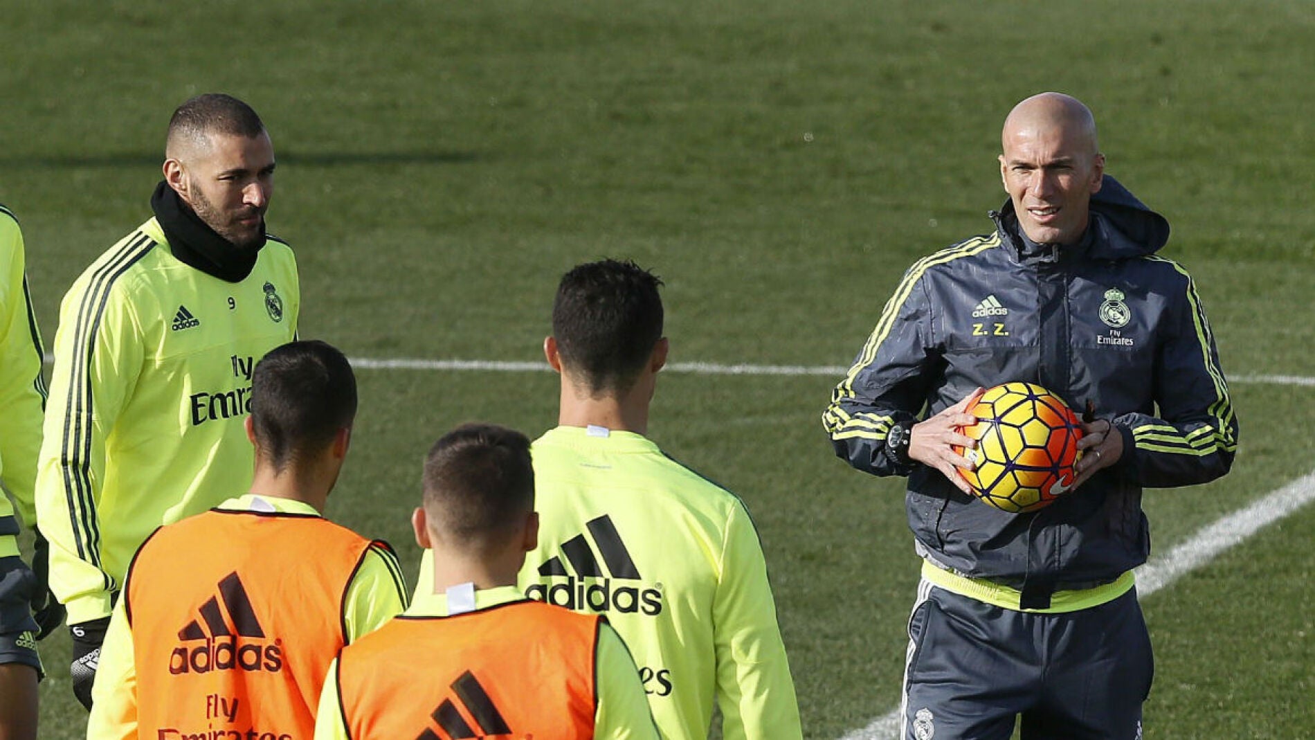 Zidane, en el entrenamiento en Valdebebas