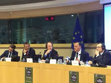Javier Tebas, en el Parlamento Europeo Javier Tebas, en el Parlamento Europeo