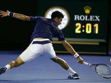 Novak Djokovic, durante el partido con Nishikori Novak Djokovic, durante el partido con Nishikori