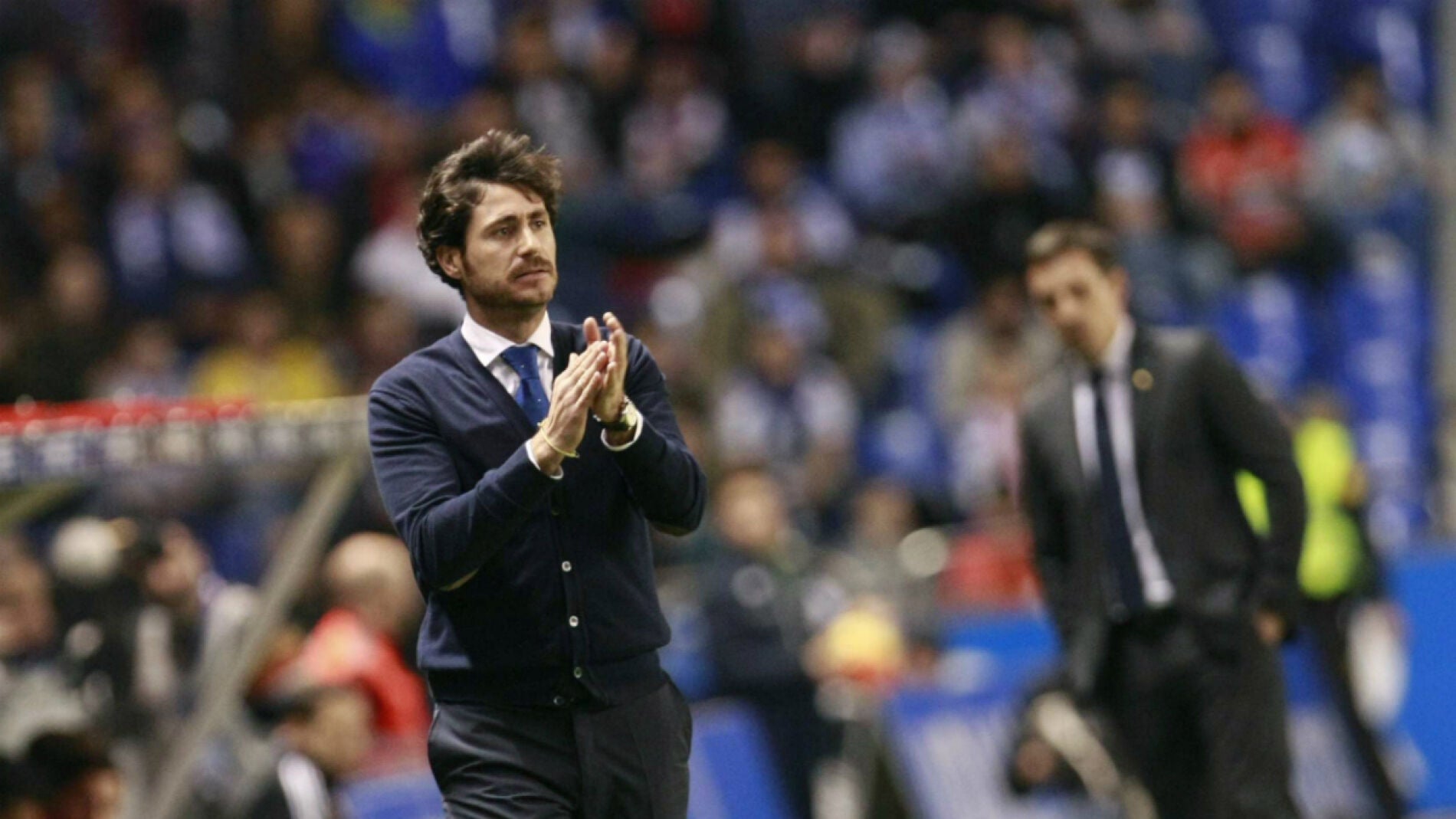V&iacute;ctor S&aacute;nchez del Amo, durante un partido con el Deportivo de la Coru&ntilde;a