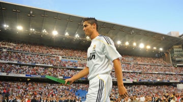 Cristiano Ronaldo, el día de su presentación con el Real Madrid